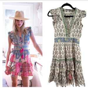 Bell by Alicia Bell Olivia Mini Dress| Blue & Green Floral